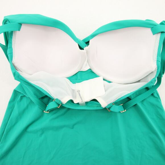 Lands End Tankini Swim Top Green Push Up Bra Adjustable Straps 30D/32C - Picture 7 of 9